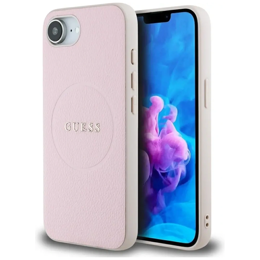 Wholesale Guess Grained Ring MagSafe Apple iPhone 16e pink - GUE4470 - {ean13} - Hurt