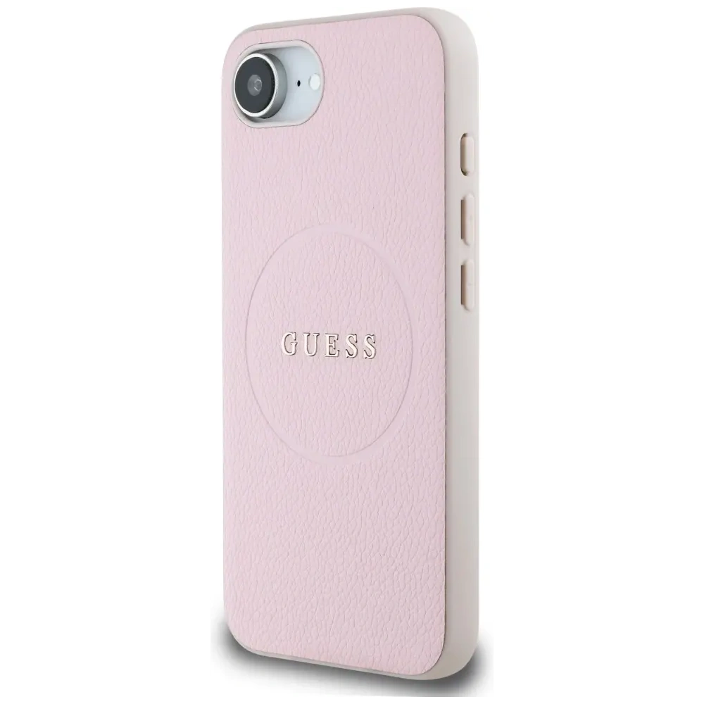 Wholesale Guess Grained Ring MagSafe Apple iPhone 16e pink - GUE4470 - {ean13} - Hurt