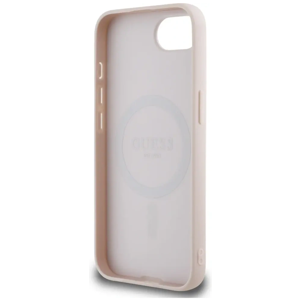 Wholesale Guess Grained Ring MagSafe Apple iPhone 16e pink - GUE4470 - {ean13} - Hurt