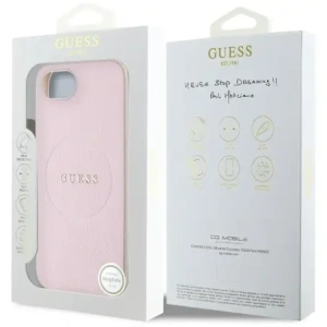 Wholesale Guess Grained Ring MagSafe Apple iPhone 16e pink - GUE4470 - {ean13} - Hurt