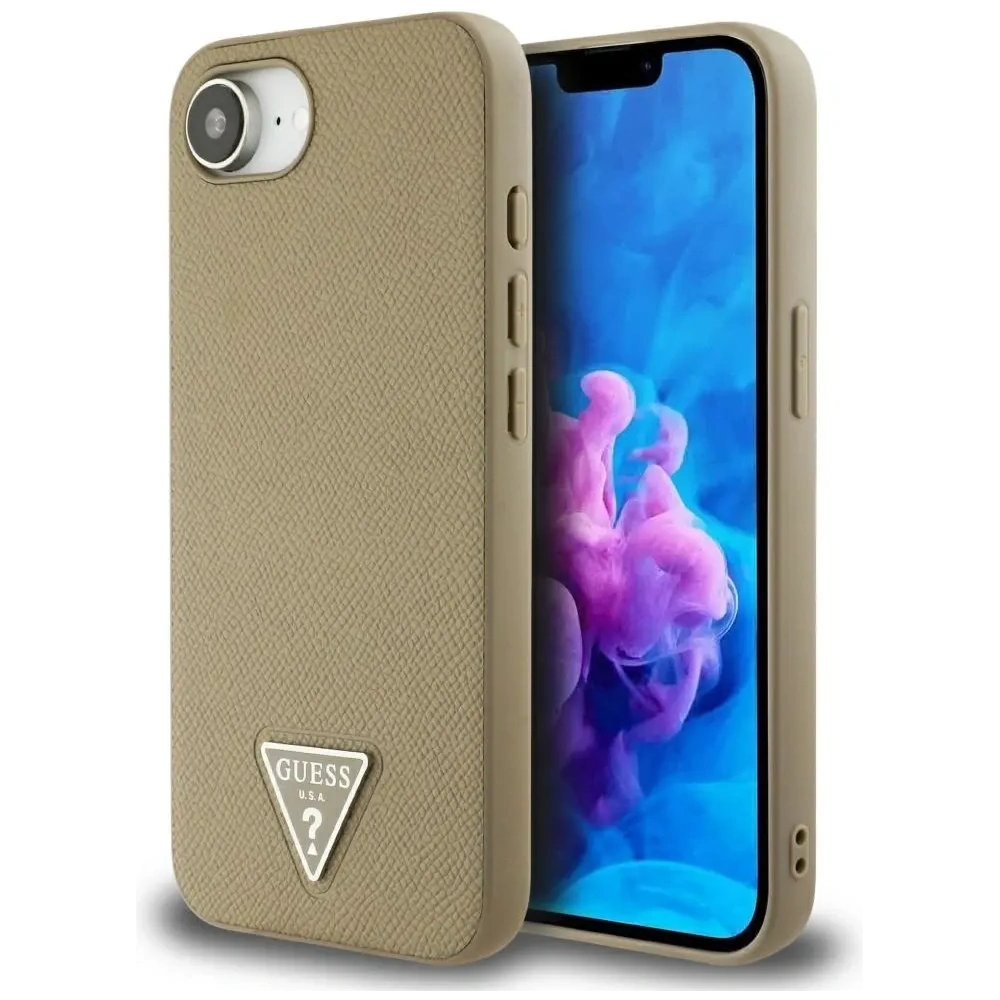 Wholesale Guess Grained Triangle MagSafe Apple iPhone 16e brown - GUE4471 - {ean13} - Hurt