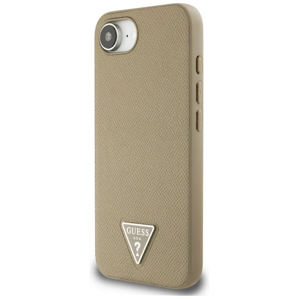 Wholesale Guess Grained Triangle MagSafe Apple iPhone 16e brown - GUE4471 - {ean13} - Hurt
