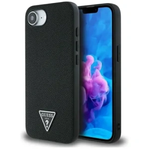 Wholesale Guess Grained Triangle MagSafe Apple iPhone 16e black - GUE4472 - {ean13} - Hurt