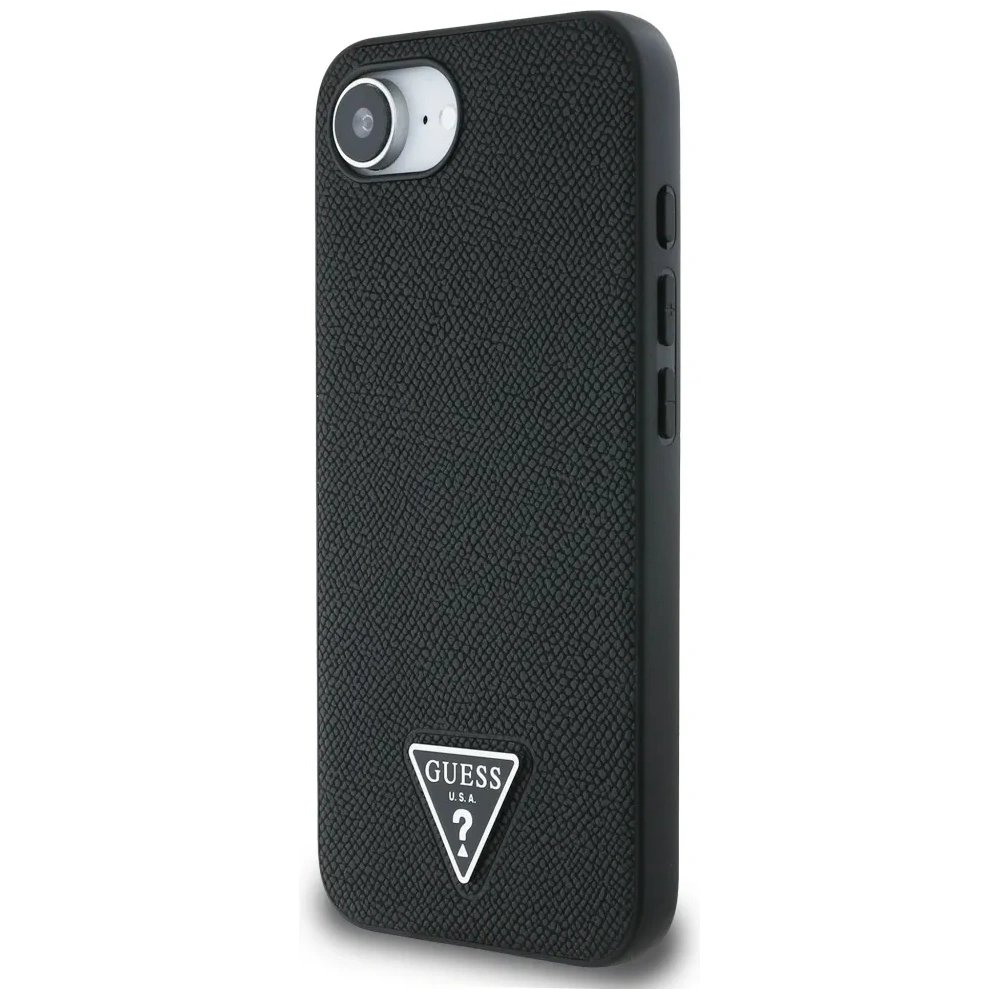 Wholesale Guess Grained Triangle MagSafe Apple iPhone 16e black - GUE4472 - {ean13} - Hurt