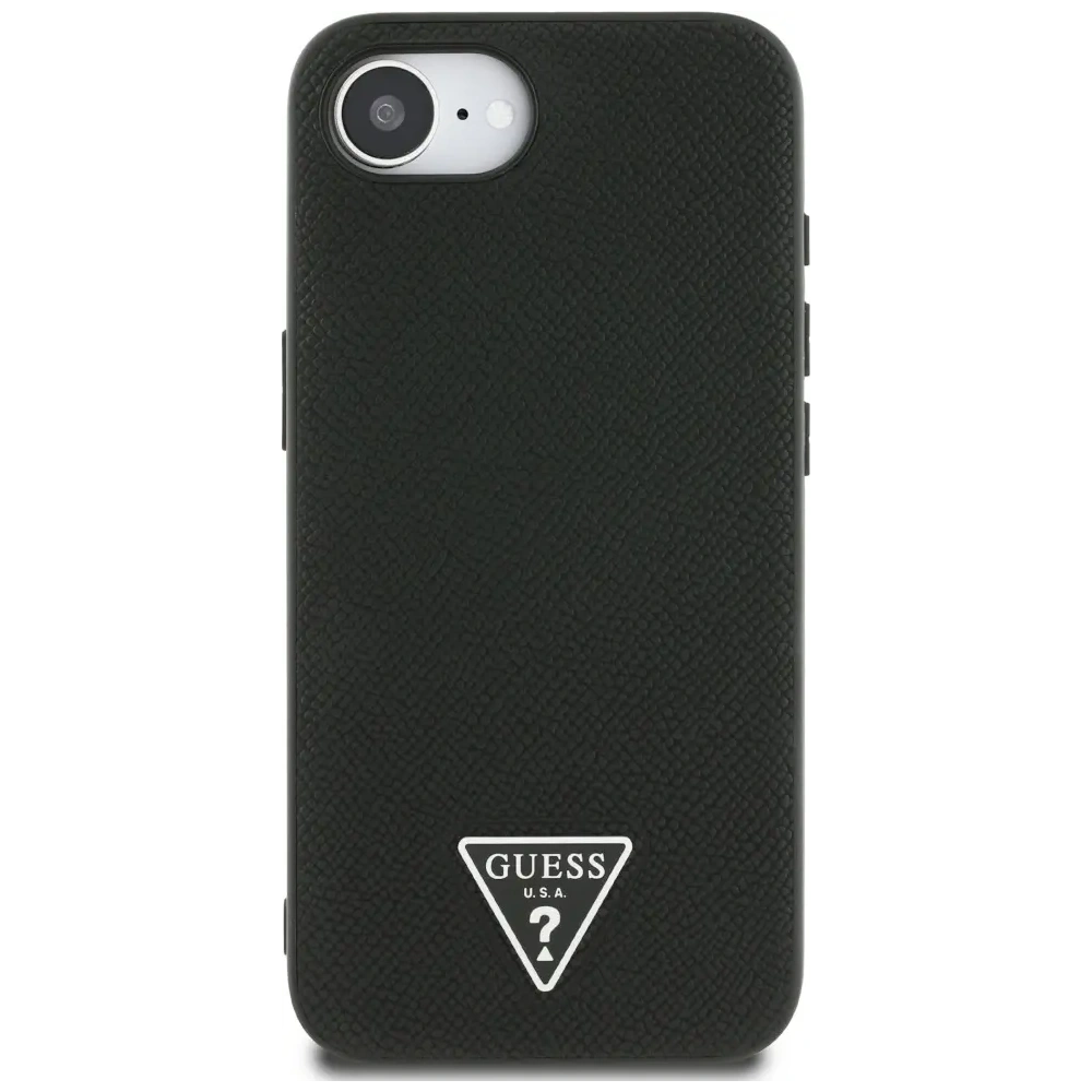 Wholesale Guess Grained Triangle MagSafe Apple iPhone 16e black - GUE4472 - {ean13} - Hurt