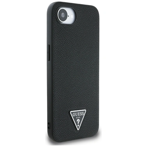 Etui Guess Grained Triangle MagSafe do Apple iPhone 16e czarny