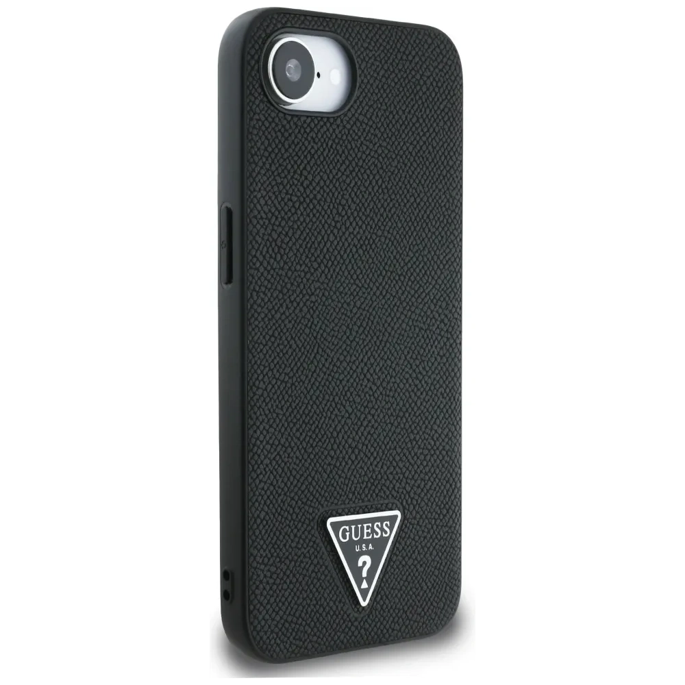 Wholesale Guess Grained Triangle MagSafe Apple iPhone 16e black - GUE4472 - {ean13} - Hurt