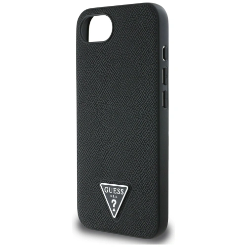 Etui Guess Grained Triangle MagSafe do Apple iPhone 16e czarny
