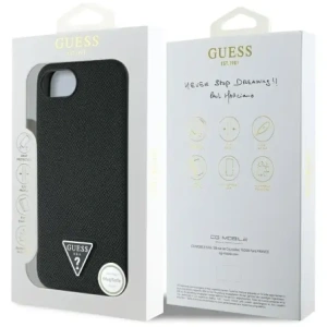 Wholesale Guess Grained Triangle MagSafe Apple iPhone 16e black - GUE4472 - {ean13} - Hurt