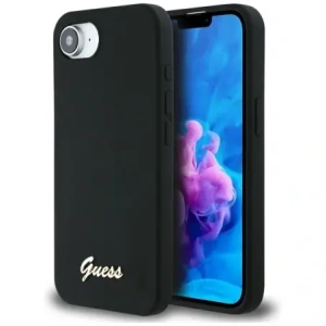 Wholesale Guess Silicone Script Metal Logo MagSafe Apple iPhone 16e black - GUE4473 - {ean13} - Hurt