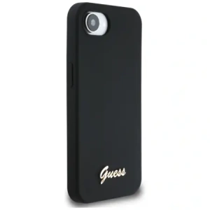Wholesale Guess Silicone Script Metal Logo MagSafe Apple iPhone 16e black - GUE4473 - {ean13} - Hurt