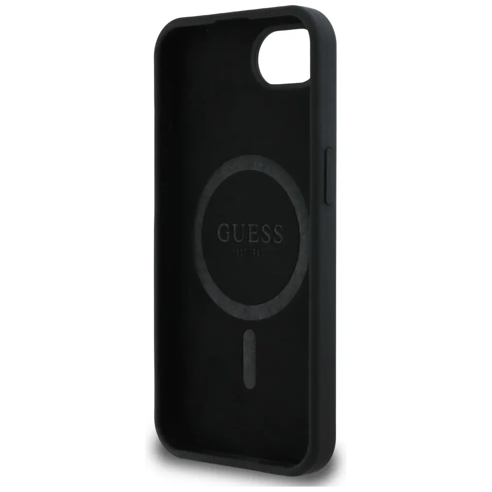 Hurtownia GSM - Etui Guess Silicone Script Metal Logo MagSafe do Apple iPhone 16e czarny - GUE4473 - {ean13} - Hurt