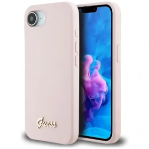 Wholesale Guess Silicone Script Metal Logo MagSafe Apple iPhone 16e pink - GUE4474 - {ean13} - Hurt
