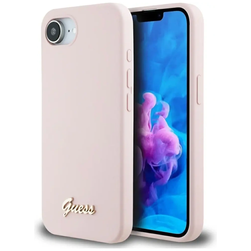 Hurtownia GSM - Guess Szilikon Betűs Fém Logó MagSafe Apple iPhone 16e rózsaszín - GUE4474 - {ean13} - Hurt