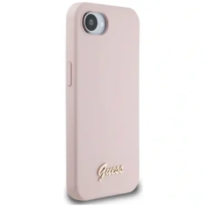 Wholesale Guess Silicone Script Metal Logo MagSafe Apple iPhone 16e pink - GUE4474 - {ean13} - Hurt