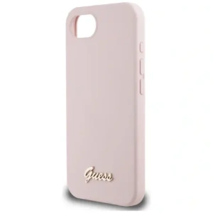 Wholesale Guess Silicone Script Metal Logo MagSafe Apple iPhone 16e pink - GUE4474 - {ean13} - Hurt