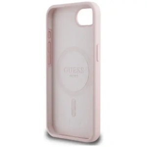 Wholesale Guess Silicone Script Metal Logo MagSafe Apple iPhone 16e pink - GUE4474 - {ean13} - Hurt