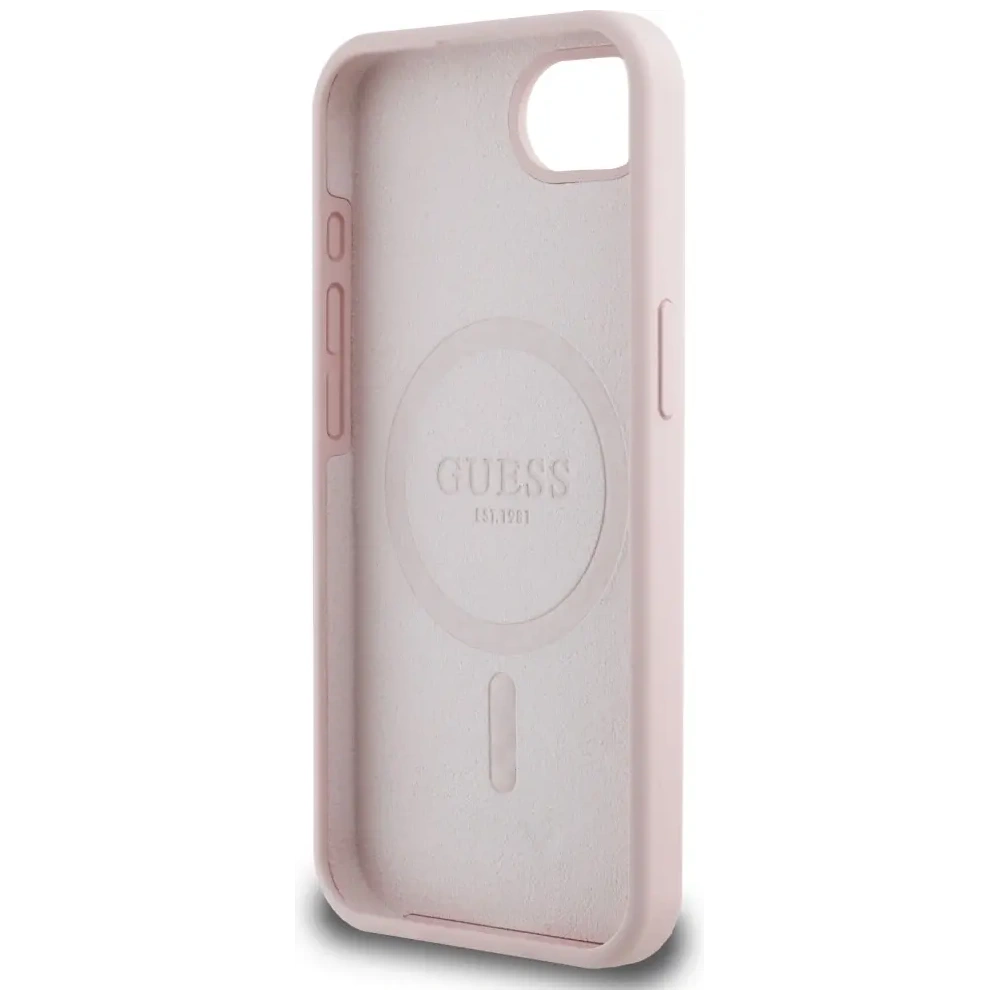 Hurtownia GSM - Guess Szilikon Betűs Fém Logó MagSafe Apple iPhone 16e rózsaszín - GUE4474 - {ean13} - Hurt
