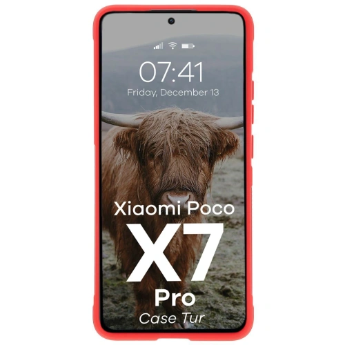 Pancerne etui Bizon Case Tur do Xiaomi Poco X7 Pro czerwone