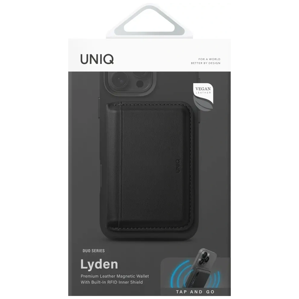 Hurtownia GSM - UNIQ Lyden DS magnetická RFID peněženka s držákem na telefon černá - UNIQ1509 - {ean13} - Hurt