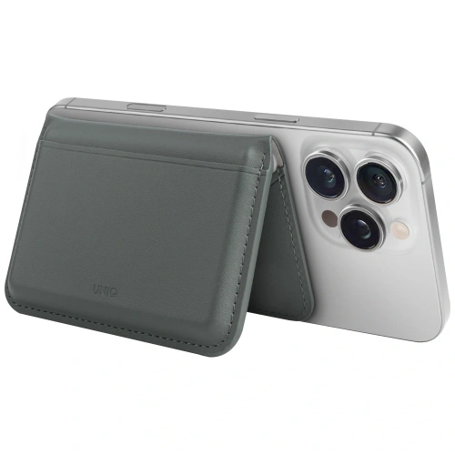 Magnetyczny portfel RFID UNIQ Lyden DS stojak na telefon zielony