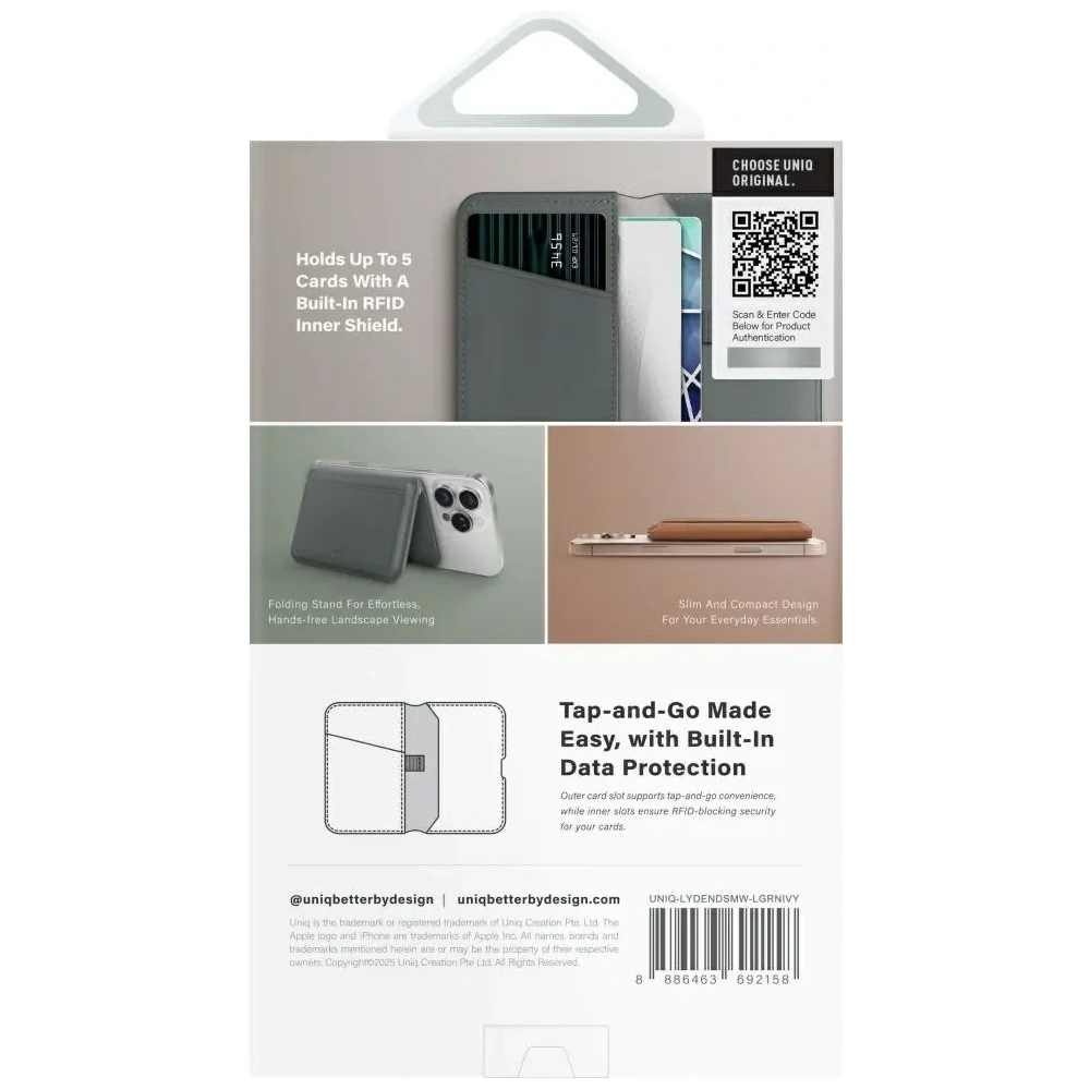 Hurtownia GSM - UNIQ Lyden DS magnetisches RFID-Geldbeutel-Handyständer grün - UNIQ1512 - {ean13} - Hurt