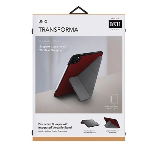 Etui UNIQ Transforma Rigor Apple iPad Pro 11 2020 (2. generacji) czerwony/coral red