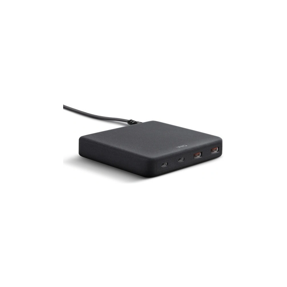 Hurtownia GSM - UNIQ Síťová nabíječka HUB Surge Mini 100W černá/uhlíková černá 2xUSB Quick Charge 3.0 + 2xUSB-C PD 3.0 (LITHOS Collective) - UNIQ229BLK - {ean13} - Hurt