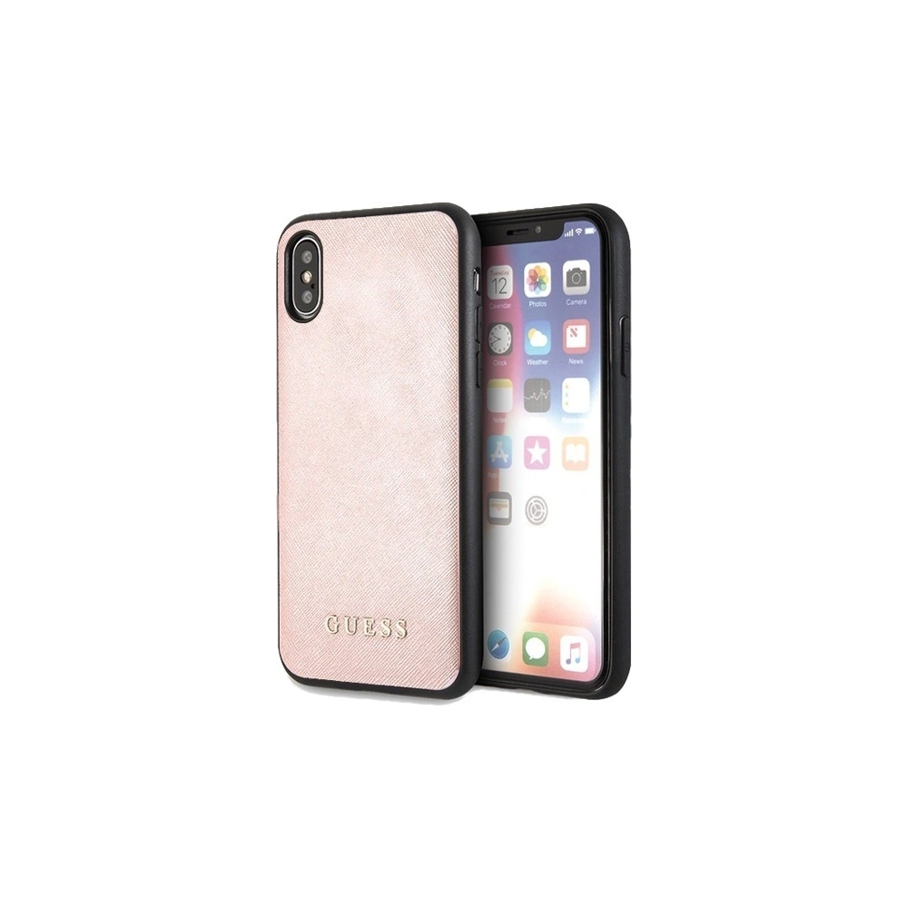 Hurtownia GSM - Etui Guess GUHCI65SLSAPI Apple iPhone XS Max różowy/pink hard case Saffiano Silicone - GUE415PNK - {ean13} - Hurt
