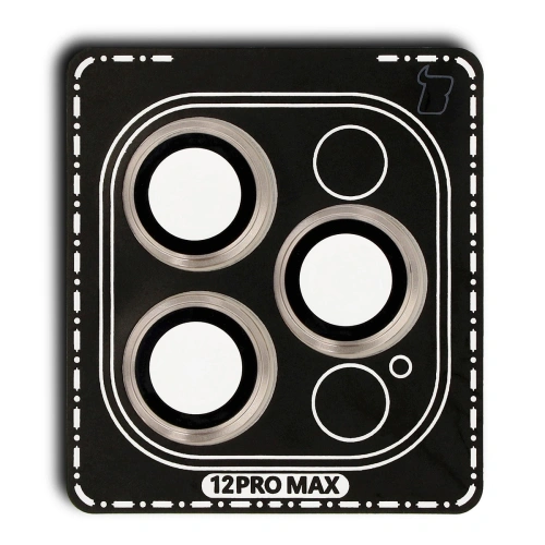 Szkło na aparat z aplikatorem Bizon Glass Snap Lens do Apple iPhone 12 Pro Max złota ramka