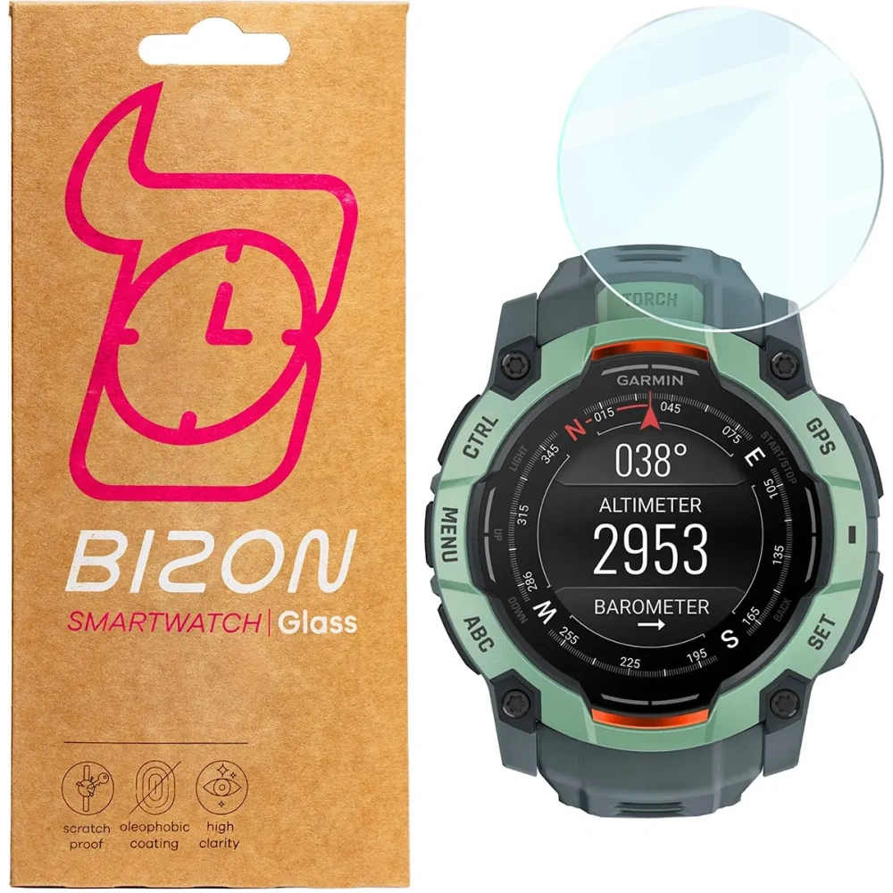 Wholesale Bizon Glass Watch Clear Garmin Instinct 3 45 mm - BIZ8813 - {ean13} - Hurt