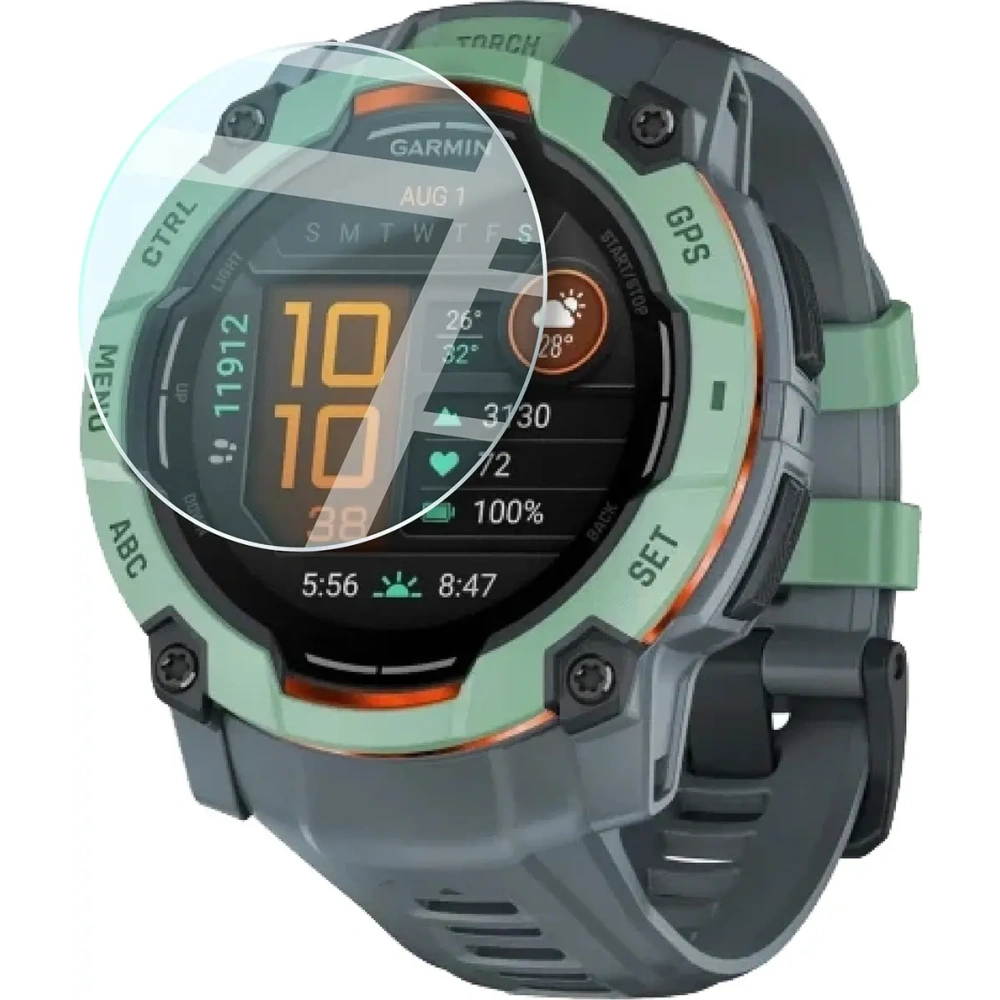 Wholesale Bizon Glass Watch Clear Garmin Instinct 3 45 mm - BIZ8813 - {ean13} - Hurt