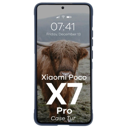 Pancerne etui Bizon Case Tur do Xiaomi Poco X7 Pro granatowe