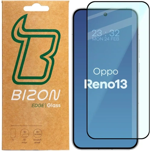 Szkło hartowane Bizon Glass Edge 2 do Oppo Reno13 czarna ramka