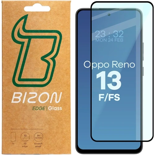 Szkło hartowane Bizon Glass Edge 2 do Oppo Reno13 F / FS czarna ramka