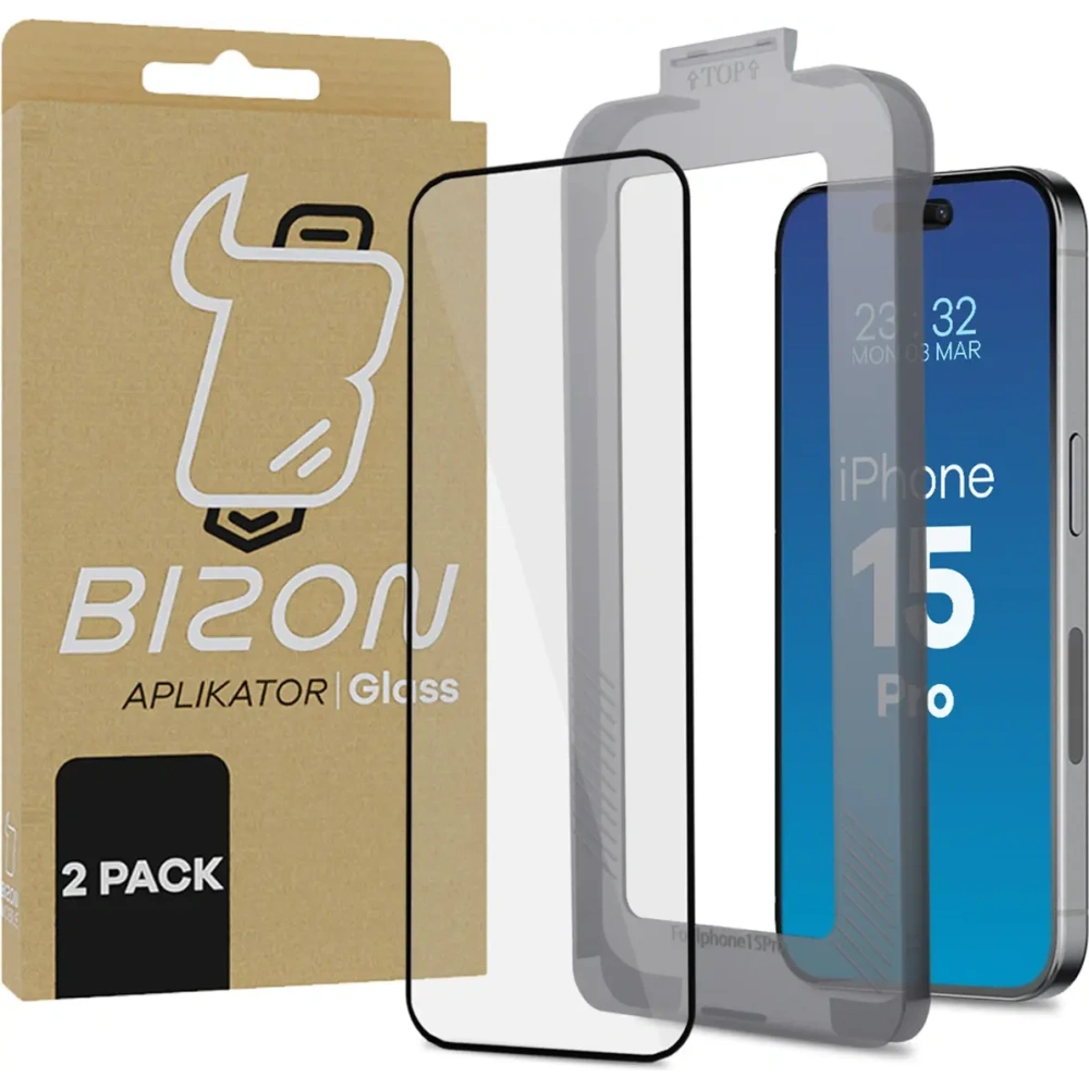 Hurtownia GSM - Bizon Glass Aplikator Apple iPhone 15 Pro [2 PACK] - BIZ8826 - {ean13} - Hurt