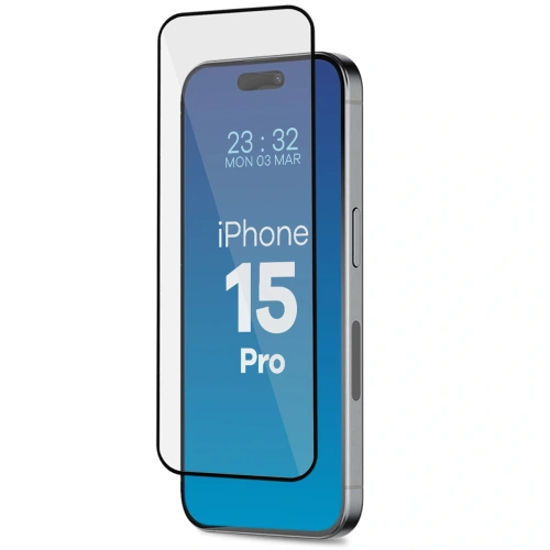 Szkło hartowane z ramką montażową Bizon Glass Aplikator do Apple iPhone 15 Pro [2 PACK]