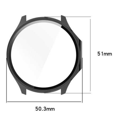 Etui ze szkłem do zegarka Bizon Case+Glass Watch do OnePlus Watch 3 / Oppo Watch X2 czarne