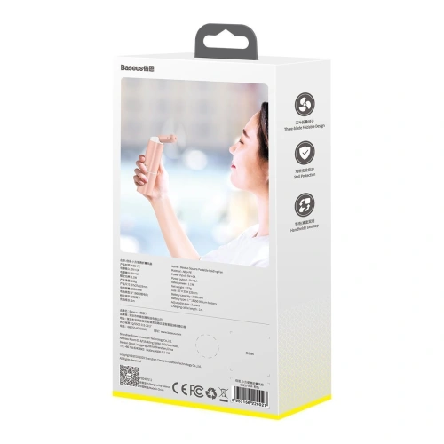 Przenośny wentylator ręczny Baseus Square (różowy)