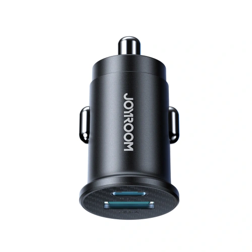Ładowarka samochodowa Joyroom JR-CCN16 Mini USB-A, USB-C 15W czarna