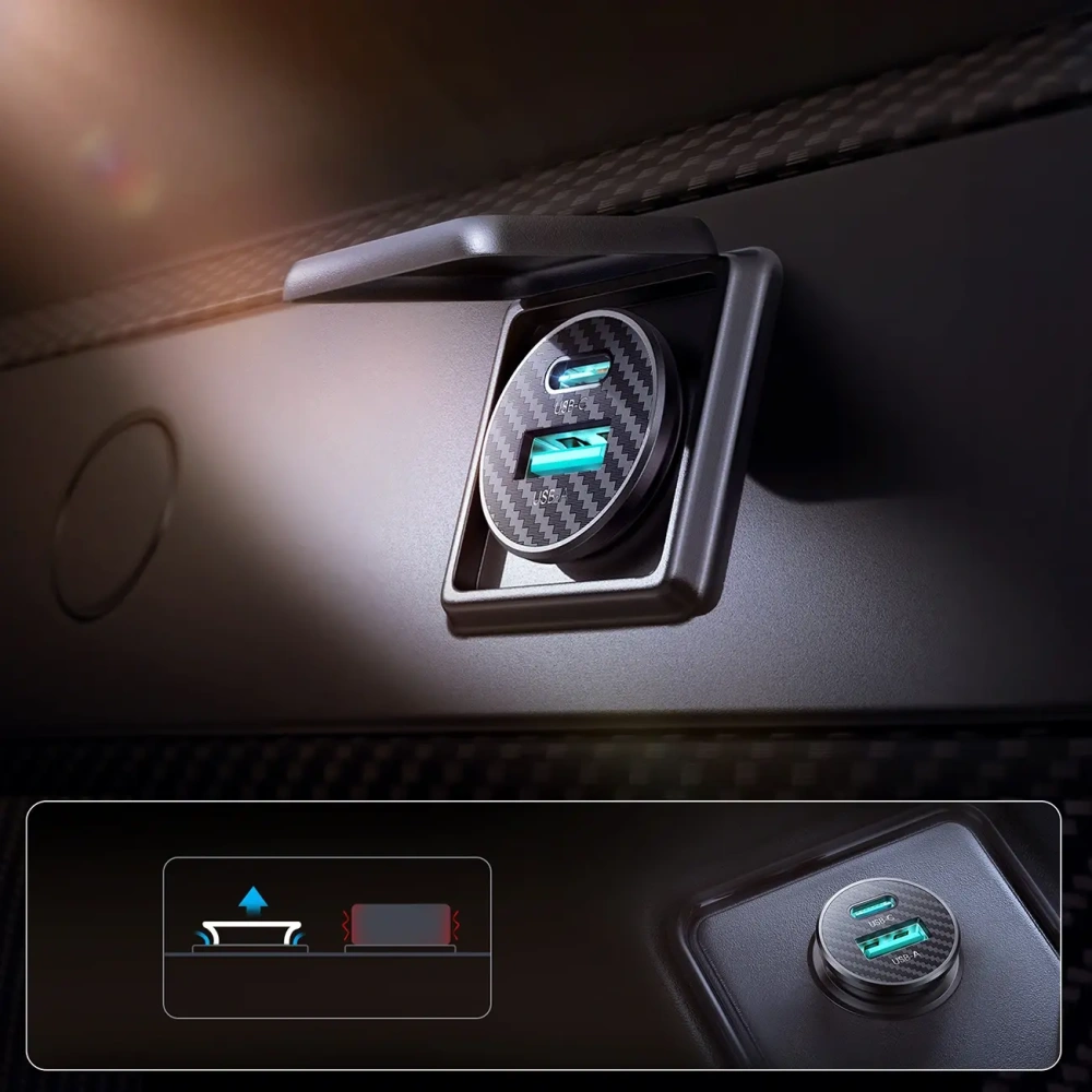 Hurtownia GSM - Joyroom autós töltő JR-CCN16 Mini USB-A, USB-C 15W fekete - JYR1138 - {ean13} - Hurt