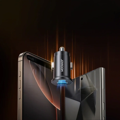 Ładowarka samochodowa Joyroom JR-CCN16 Mini USB-A, USB-C 15W czarna