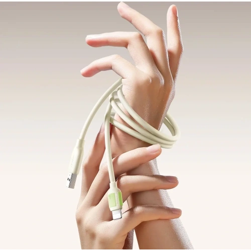 Kabel USB-A / Lightning Joyroom S-A53 3A z fluorescencyjną końcówką 1.2 m beżowy