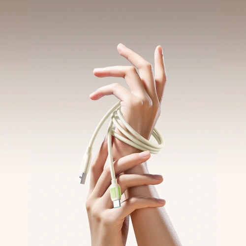 Kabel USB-A / USB-C Joyroom S-A53 3A z fluorescencyjną końcówką 1.2 m beżowy