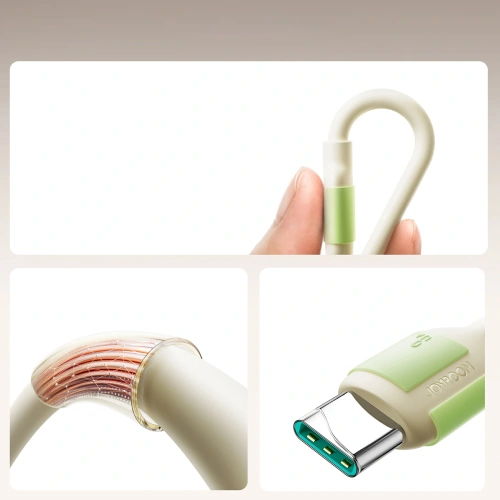 Kabel USB-A / USB-C Joyroom S-A53 3A z fluorescencyjną końcówką 2m beżowy