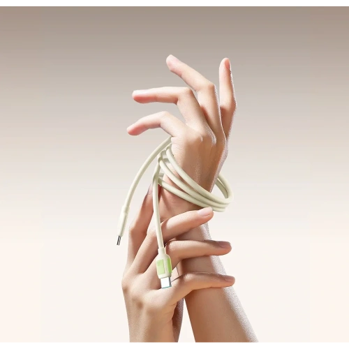 Kabel USB-C / USB-C Joyroom S-A53 60W z fluorescencyjną końcówką 2m beżowy