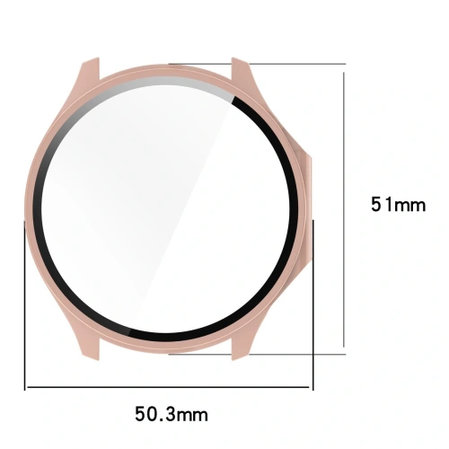 Etui ze szkłem do zegarka Bizon Case+Glass Watch do OnePlus Watch 3 / Oppo Watch X2 różowe