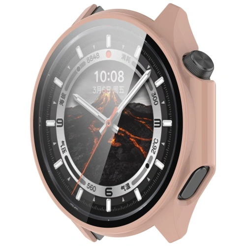 Etui ze szkłem do zegarka Bizon Case+Glass Watch do OnePlus Watch 3 / Oppo Watch X2 różowe