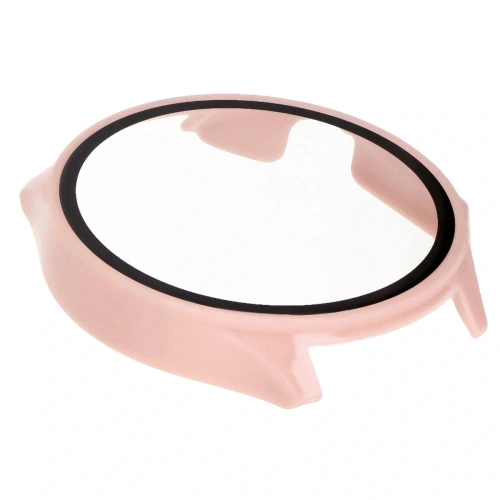 Etui ze szkłem do zegarka Bizon Case+Glass Watch do OnePlus Watch 3 / Oppo Watch X2 różowe