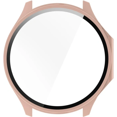 Etui ze szkłem do zegarka Bizon Case+Glass Watch do OnePlus Watch 3 / Oppo Watch X2 różowe